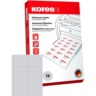 Kores Etiquettes universelles 9,91 x 3,39 cm 100 feuilles A4 Blanc
