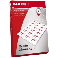 Kores Points marquages imprimables Ø 2,4 cm 100 feuilles A4 Blanc