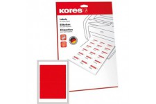 Kores Etiquettes universelles pour dossiers 19,2 x 6,1 cm 25 feuilles A4 Rouge
