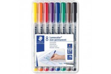 Staedtler© Stylo fin Lumocolor non permanent F STAEDTLER Box 8 couleurs