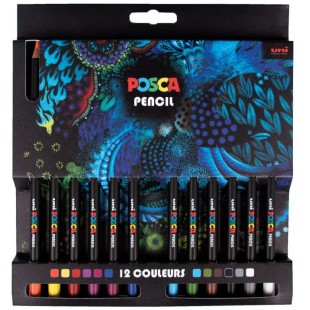 POSCA Set de 12 crayons de couleur POSCA PENCIL Couleurs assorties