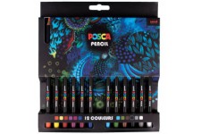 POSCA Set de 12 crayons de couleur POSCA PENCIL Couleurs assorties