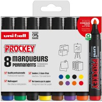 Uni Prockey - UNI-BALL - Uni Mitsubishi Pencil - Marqueur Permanent Inodore PM122 - Multisupport, Base Eau, Sans Odeur - Pointe 