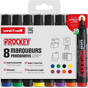 Uni Prockey - UNI-BALL - Uni Mitsubishi Pencil - Marqueur Permanent Inodore PM122 - Multisupport, Base Eau, Sans Odeur - Pointe 