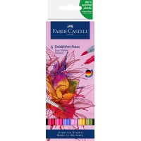 Faber-Castell Goldfaber Aqua Lot de 6 marqueurs doubles Motif fleurs