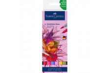 Faber-Castell Goldfaber Aqua Lot de 6 marqueurs doubles Motif fleurs
