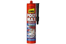 UHU Poly Max Express Cartouche de colle universelle et mastic haute resistance Noir 12 x 425 g