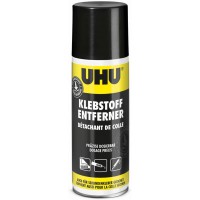 UHU Spray nettoyant adhesif super puissant et efficace pour enlever les residus de colle et de peinture, taches d'huile ou de gr