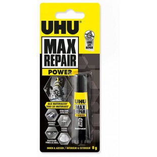 UHU Max Repair, Colle de Reparation, colle forte et elastique, ideale pour les Chaussures, Le Caoutchouc et Le cuir, tube, 8 G, 