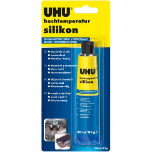 Mastic de silicone pour haute temperature, 80 ml, noir, 46735, par UHU