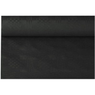 Rouleau de nappe en papier , Damasse, Noir , 120 cm x 8 m