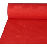 Rouleau de nappe en papier , Papier / cellulose, rouge, 100 cm x 50 m