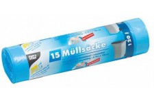 Mullbeutel m.Zugband LDPE 120L blau 100x70cm 15 St VE1