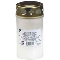 Lot de 3 Bougies cimetiere avec couvercle dore diametre: 64 mm, transparent