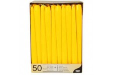 17970 Lot de 50 Bougies de Chandelier Jaune 2,2 x 25 cm