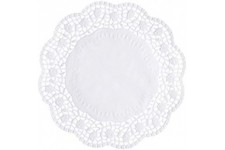 napperon, Rond, diametre: 330 mm, Blanc Noir