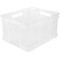 keeeper Boite de Transport Euro-Box XL, Plastique Robuste (PP), 43 x 35 x 24 cm, 28 l, Bruno, Natural Transparent