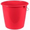 keeeper Bucket with Metal Handle, Sturdy Plastic (PP), Round, 10 l, Red