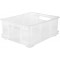 keeeper Boite de Transport Euro-Box L, Plastique Robuste (PP), 43 x 35 x 17,5 cm, 20 l, Bruno, Natural Transparent