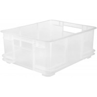 keeeper Boite de Transport Euro-Box L, Plastique Robuste (PP), 43 x 35 x 17,5 cm, 20 l, Bruno, Natural Transparent