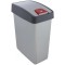 keeeper Premium Waste Bin with Flip Lid, Soft Touch, 25 Litre, Magne, Silver