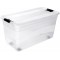 keeeper Boite de Rangement avec Roulettes, Couvercle et Systeme de Fermeture Coulissante, 79,5 x 39,5 x 41 cm, 83 l, 