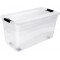 keeeper Boite de Rangement avec Roulettes, Couvercle et Systeme de Fermeture Coulissante, 79,5 x 39,5 x 41 cm, 83 l, 