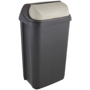 keeeper Poubelle avec Couvercle Coulissant, 50 L, Rasmus, Gris Graphite