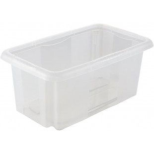 keeeper Boite de Rangement avec Systeme d'Empilage, 35 x 20,5 x 15 cm, 7 l, Emil, Transparent