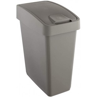 keeeper Poubelle Premium avec Couvercle Basculant, Soft Touch, 25 L, Magne Eco Line, Eco Gris