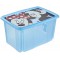 keeeper Mickey Boite de Rangement avec Couvercle, Pivotante et Empilable, Pour Enfants, 45 L, Paulina, Bleu Transpare