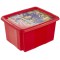 keeeper Sam le Pompier Boite de Rangement avec Couvercle, Pivotante et Empilable, Pour Enfants, 24 L, Paulina, Rouge 