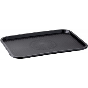 Fast Food tray, plateau de service incassable et lavable au lave-vaisselle, Made in Germany, 35 x 27 cm, hauteur 2 cm, noir