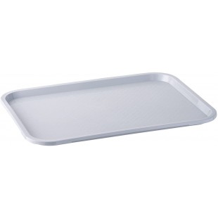 Fast Food tray, plateau de service incassable et lavable au lave-vaisselle, Made in Germany, 35 x 27 cm, hauteur 2 cm, gris