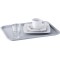 Fast Food tray, plateau de service incassable et lavable au lave-vaisselle, Made in Germany, 35 x 27 cm, hauteur 2 cm, gris