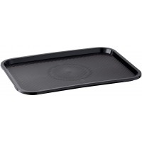Fast Food tray, plateau de service incassable et lavable au lave-vaisselle, Made in Germany, 41 x 30,5 cm, hauteur 2 cm, noir