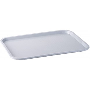 Fast Food tray, plateau de service incassable et lavable au lave-vaisselle, Made in Germany, 45 x 35,5 cm, hauteur 2 cm, gris