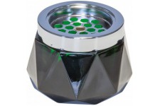  Wind Cendrier "Diamond", cendrier, cendrier en metal chrome et verre, avec fermeture a  baionnette, Ø 12 cm, 8 cm de hauteur, v
