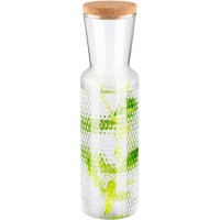  Carafe en verre "Dots", Carafe a  eau en verre, Carafe a  eau transparente avec couvercle en liege, Carafe en verre, hauteur 27