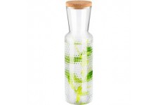  Carafe en verre "Dots", Carafe a  eau en verre, Carafe a  eau transparente avec couvercle en liege, Carafe en verre, hauteur 27