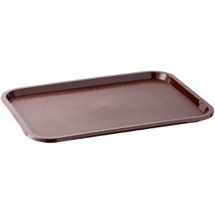 Fast Food tray, plateau de service incassable et lavable au lave-vaisselle, Made in Germany, 35 x 27 cm, hauteur 2 cm, brown