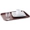 Fast Food tray, plateau de service incassable et lavable au lave-vaisselle, Made in Germany, 35 x 27 cm, hauteur 2 cm, brown