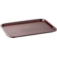 Fast Food tray, plateau de service incassable et lavable au lave-vaisselle, Made in Germany, 41 x 30,5 cm, hauteur 2 cm, brown