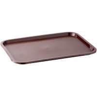 Fast Food tray, plateau de service incassable et lavable au lave-vaisselle, Made in Germany, 45 x 35,5 cm, hauteur 2 cm, brown