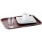 Fast Food tray, plateau de service incassable et lavable au lave-vaisselle, Made in Germany, 45 x 35,5 cm, hauteur 2 cm, brown