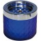 Cendrier wind, cendrier, en metal chrome, verre depoli, avec fermeture a  baionnette, Ø 9,5 cm, hauteur 8 cm, bleu
