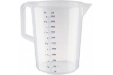 Pichet doseur 5 litres, Ø 20,5 x H : 27,5 cm, pichet en plastique avec graduation en relief a  l'exterieur, poignee fermee, gra