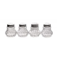 mini shakers, salieres et poivrieres, set de 4 mini shakers en verre avec couvercle en acier inoxydable pour le sel et le poivre