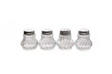 mini shakers, salieres et poivrieres, set de 4 mini shakers en verre avec couvercle en acier inoxydable pour le sel et le poivre