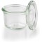 12 Pots Original WECK 80 ml avec couvercle, Ø 6 cm, H : 5,5 cm, mini pot avec couvercle en verre, pot de conservation, pot decor